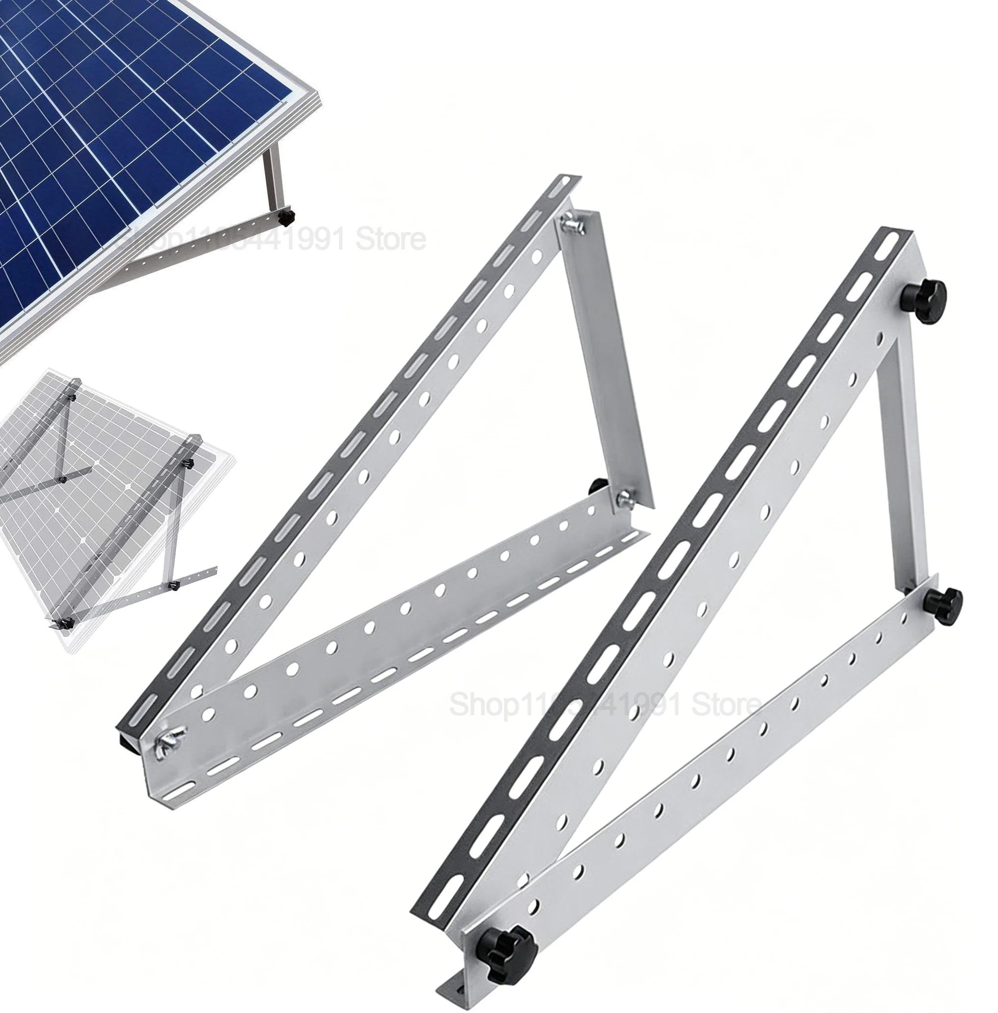 

28in Adjustable Solar Panel Mount Brackets, with Foldable Tilt Legs on Any Flat Surface for RV, Roof, Boat, Any Off-Grid Systems