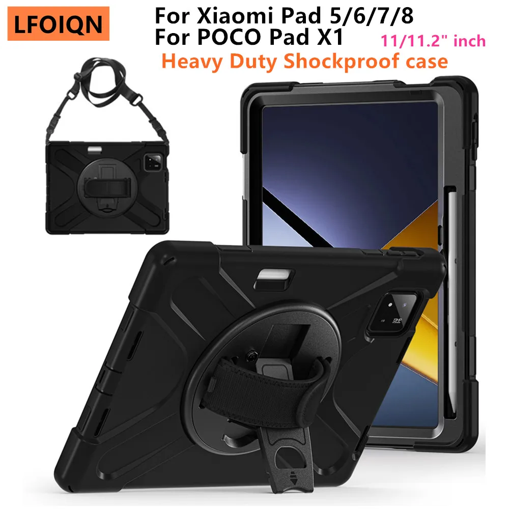 LFOIQN Für Xiaomi Poco Pad X1 Hülle 11,2 Zoll, stoßfeste Standhülle für Xiaomi Pad 8/8Pro Kinderhülle, Xiaomi Pad 7/7Pro Tablet-Hülle