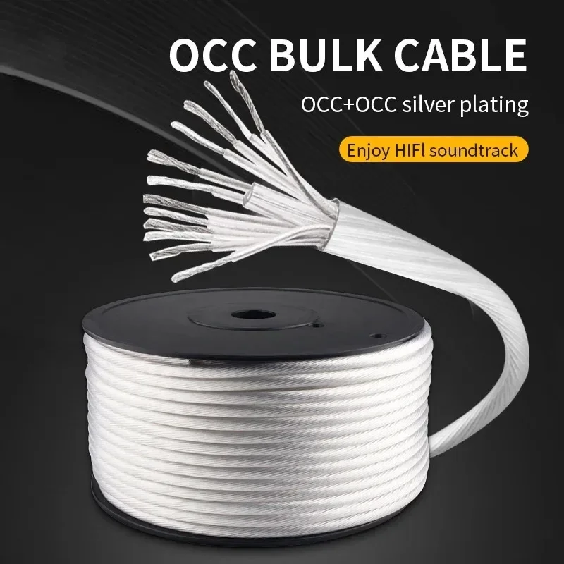 Speaker Cable OCC High end Audio  Purity Silver Plating Subwoofer Amplifier Power Cable Home Theater Sound System DIY Speakers