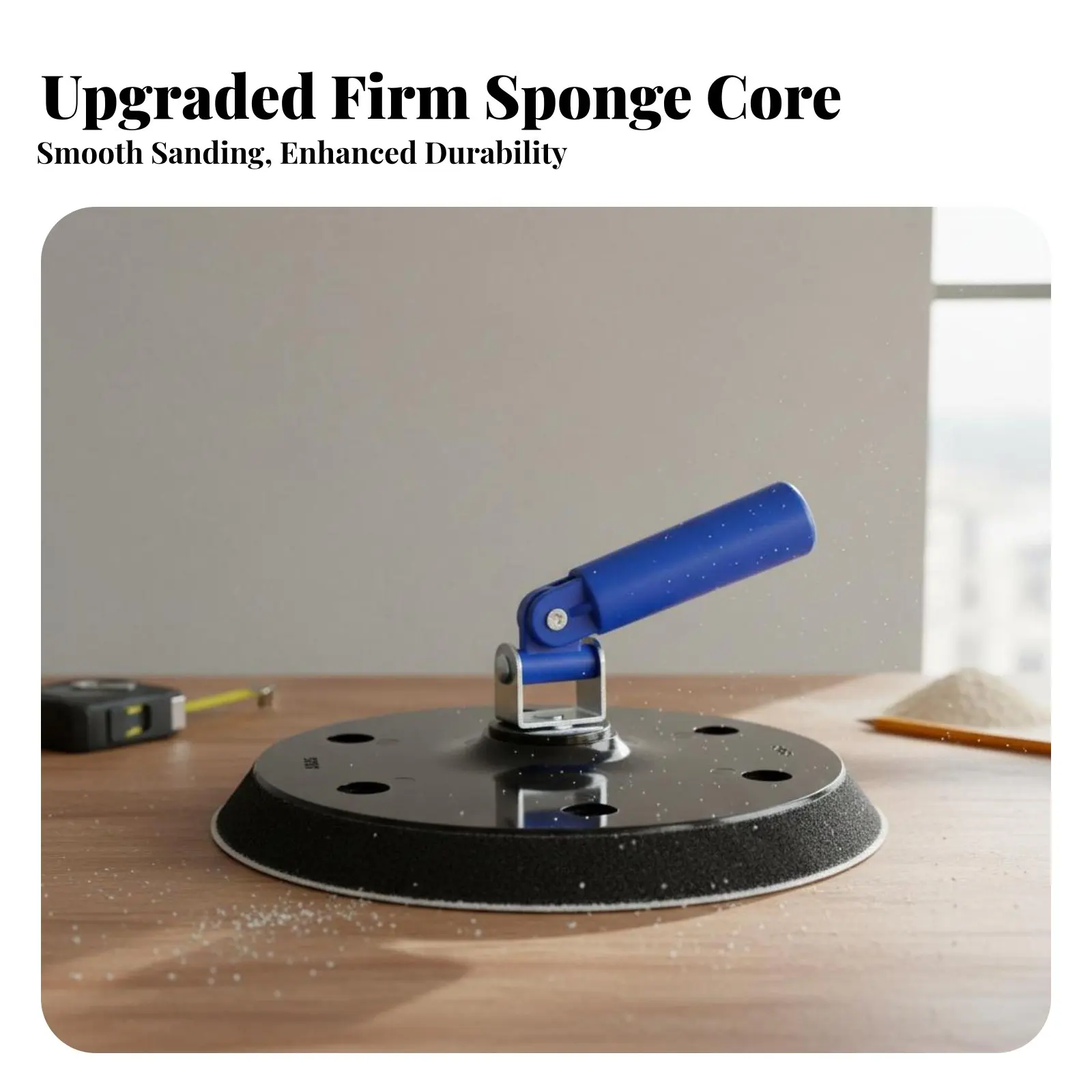 

Self Adhesive Sandpaper Holder 360-Degree Rotation Head Drywall Hand Polishing Tool for Woodworking DIY Furniture Refinishing