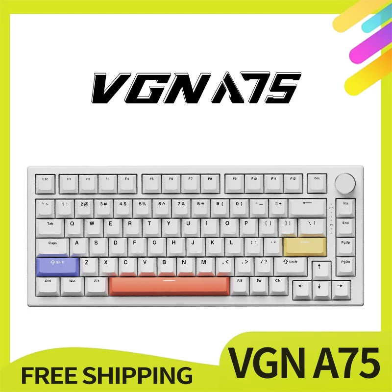 

Vgn A75 Mechanical Keyboard Esports Magnetic Axis Customized Wired Single-Mode Hot-Swap Gasket Knob Keyboard For Gamer Gifts