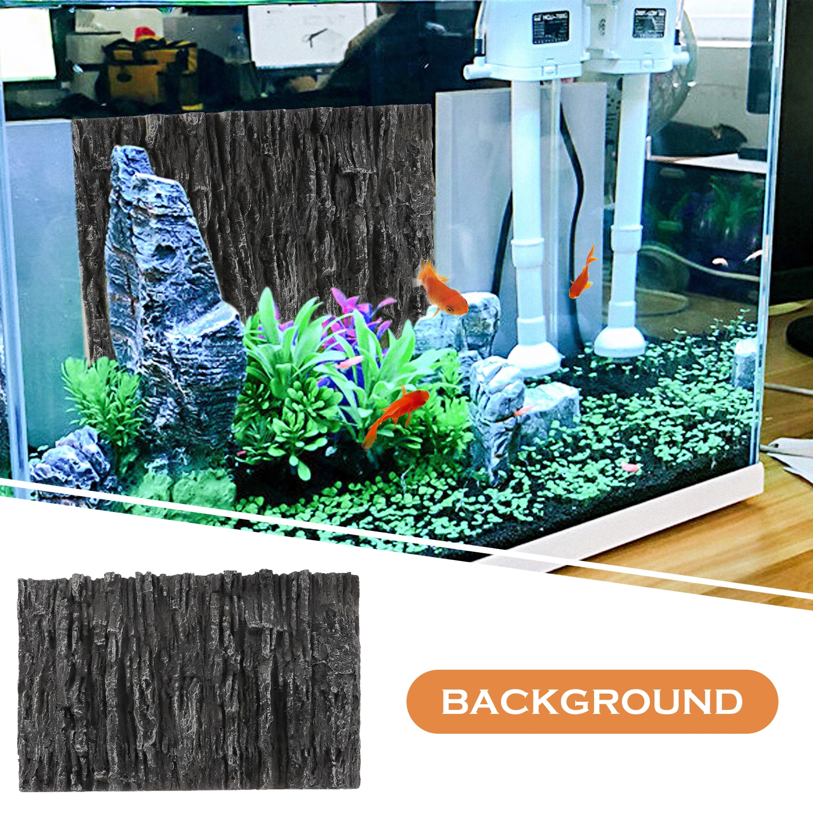 

3D Reptile Background Board 3D Effect Stone Texture Pu Waterproof For Aquarium Terrarium Turtle Tank Fish Tank Decor Landscape