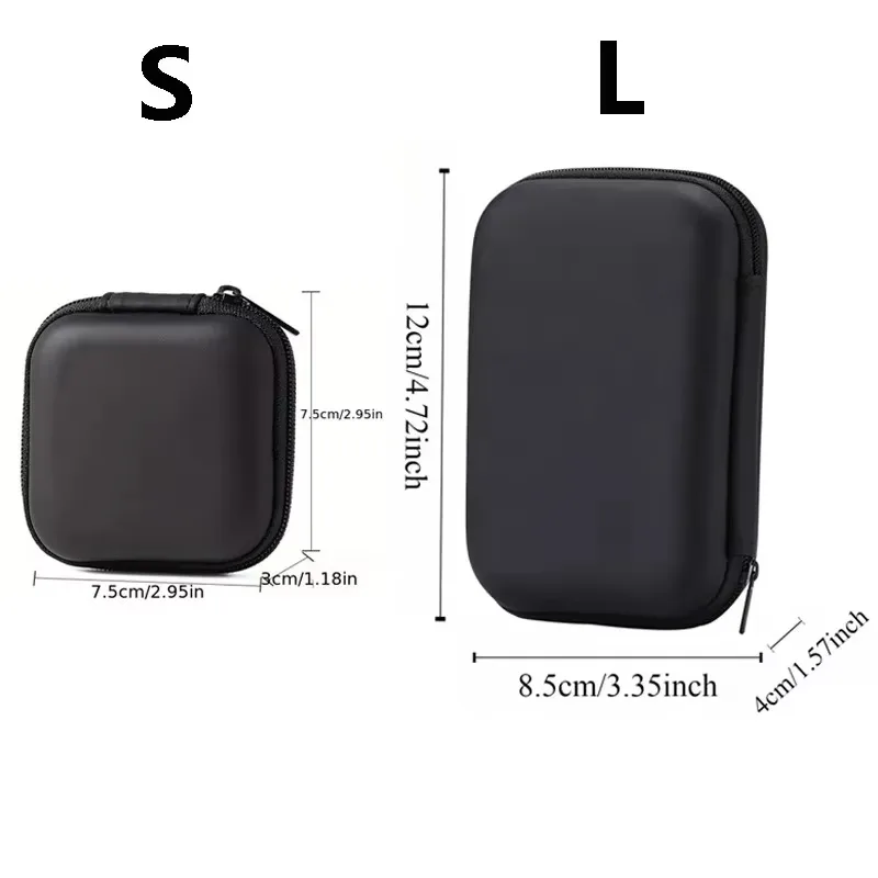 1PCS Portable Storage Bag Soft Square Pouch Electronics Organizer Case Headphones Earbuds Cables Batteries Travel Accessories