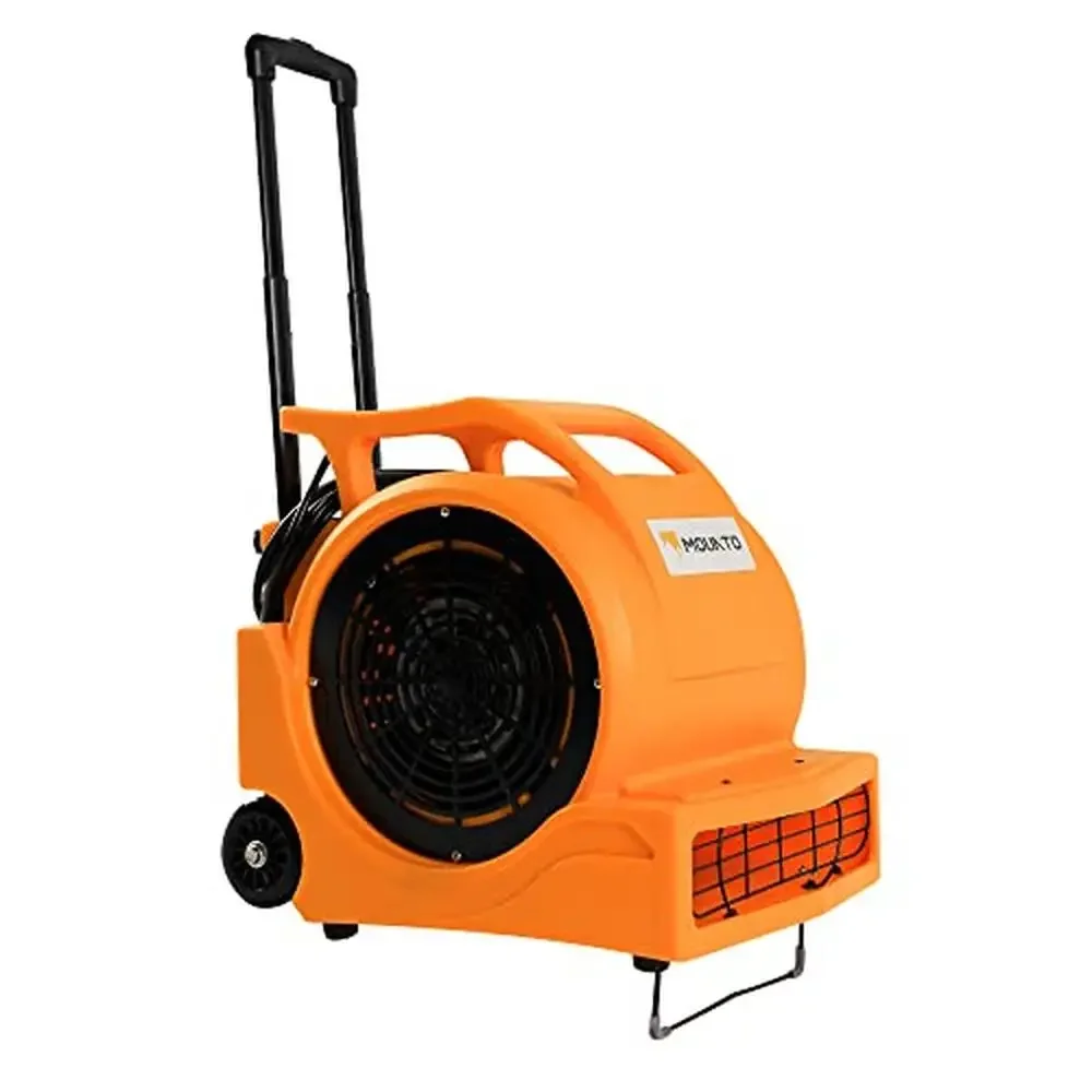 4000CFM 1Hp 3-Speed High Velocity Air Mover with Roto-Mold Housing & Handle Wheelkit Perfect Floor Carpet Drying Orange)