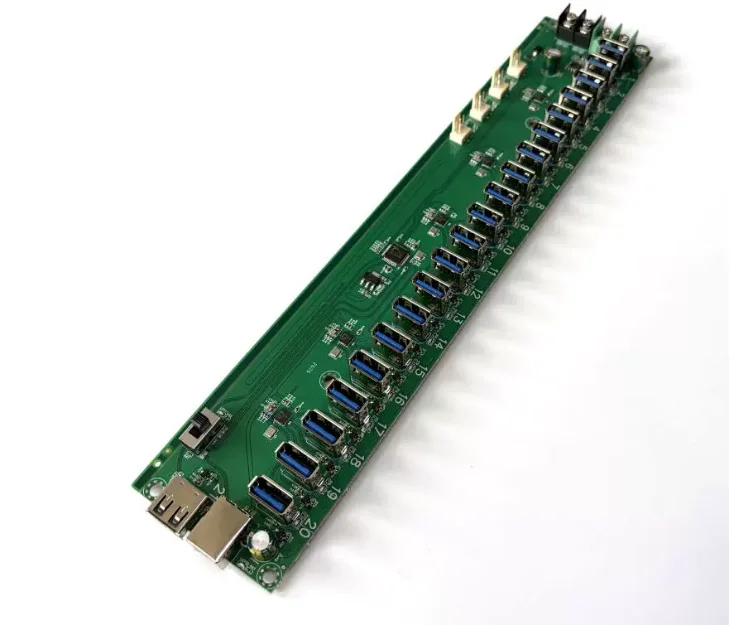 21-Port USB Hub Circuit Board (20 Active + 1 Spare) - Expansion Board for Device & Peripheral Hubs