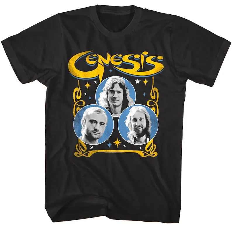 

Genesis трехсторонняя живая Мужская футболка, живой альбом рок-группы Merch, Мужская Винтажная футболка высокого размера