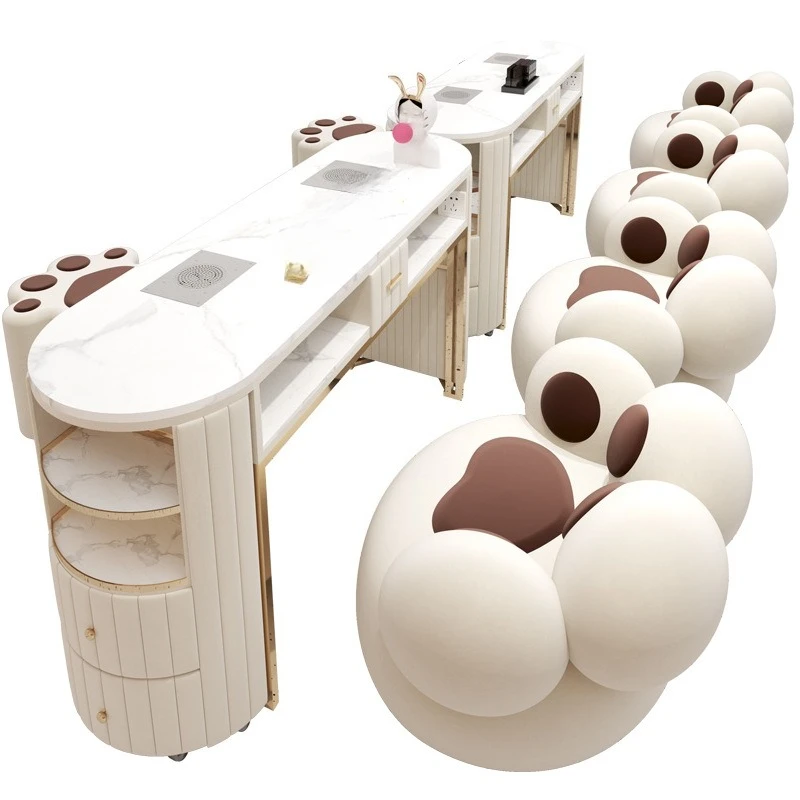 

Nail art table and chair set combination Modern Internet celebrity single and double manicure