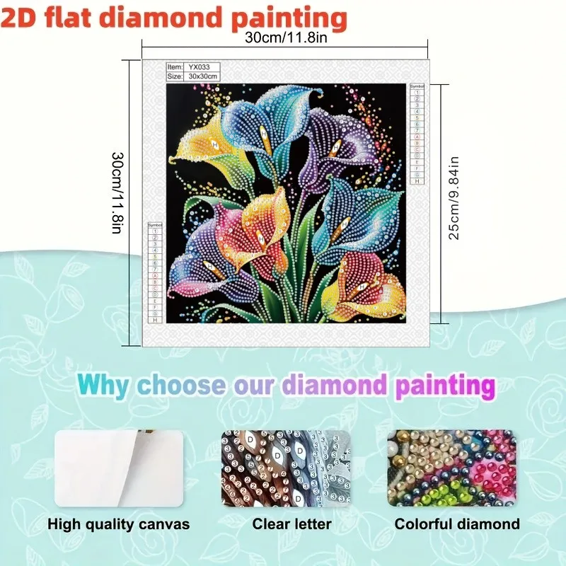 5D DIY Diamond Painting Set Color Calla Lotus Special Shape Diamond Artwork Gift Wall Decoration Home Decoration view 3