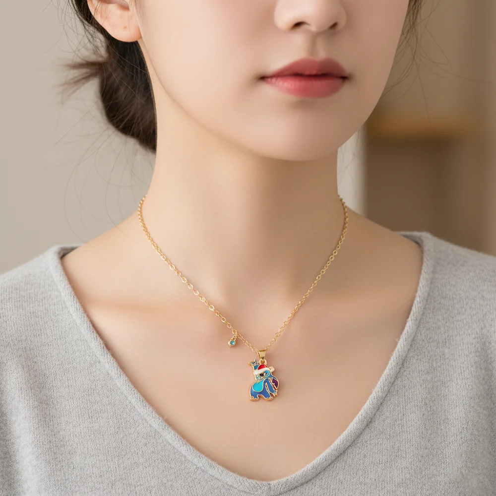 

Рождественское ожерелье с подвеской из мультфильма - милые товары в стиле аниме с мультяшным украшением для капель масла