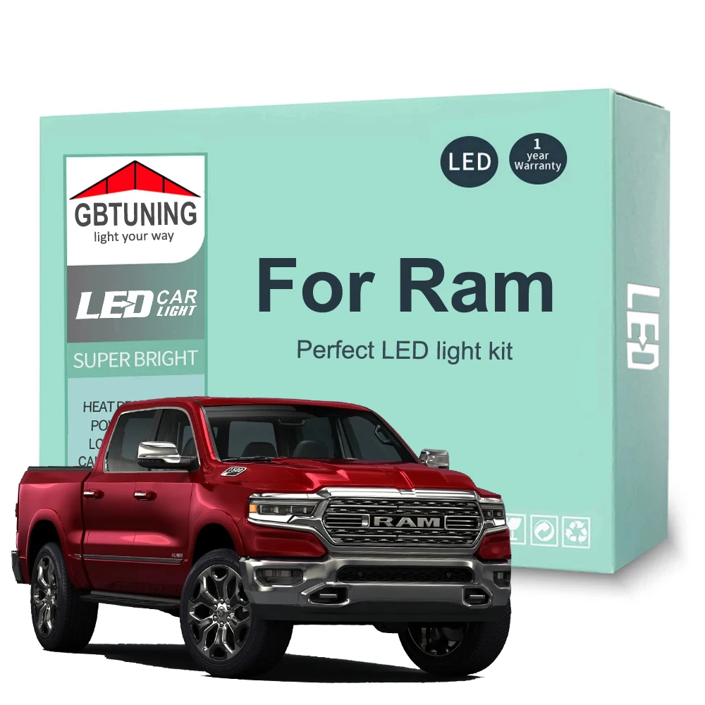 Kit de bombillas LED para Interior de Dodge Ram 1500 2500 3500 4500 5500 1994-2018 2019 2020 2021 2022, cúpula para maletero de lectura de coche Canbus