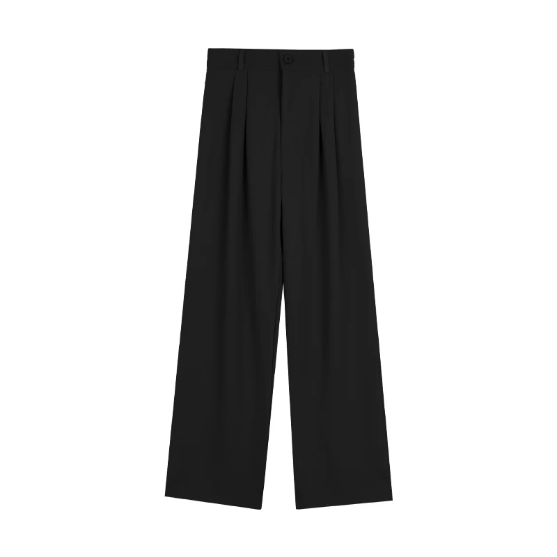 Women Suit Pants Elastic Waist Slimming Casual Pants Autumn Loose Wide Leg Pants Women\'s High Waist Draped Pants Trendy Pants