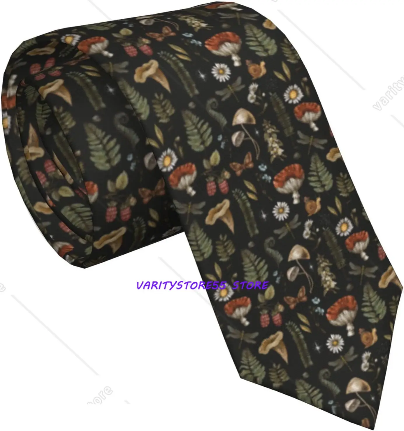 Retro Wild Plant Mushroom Fashion Men'S Novelty Necktie Ties Funny Neckties Fashion Neck Ties Wedding Business Party Gifts