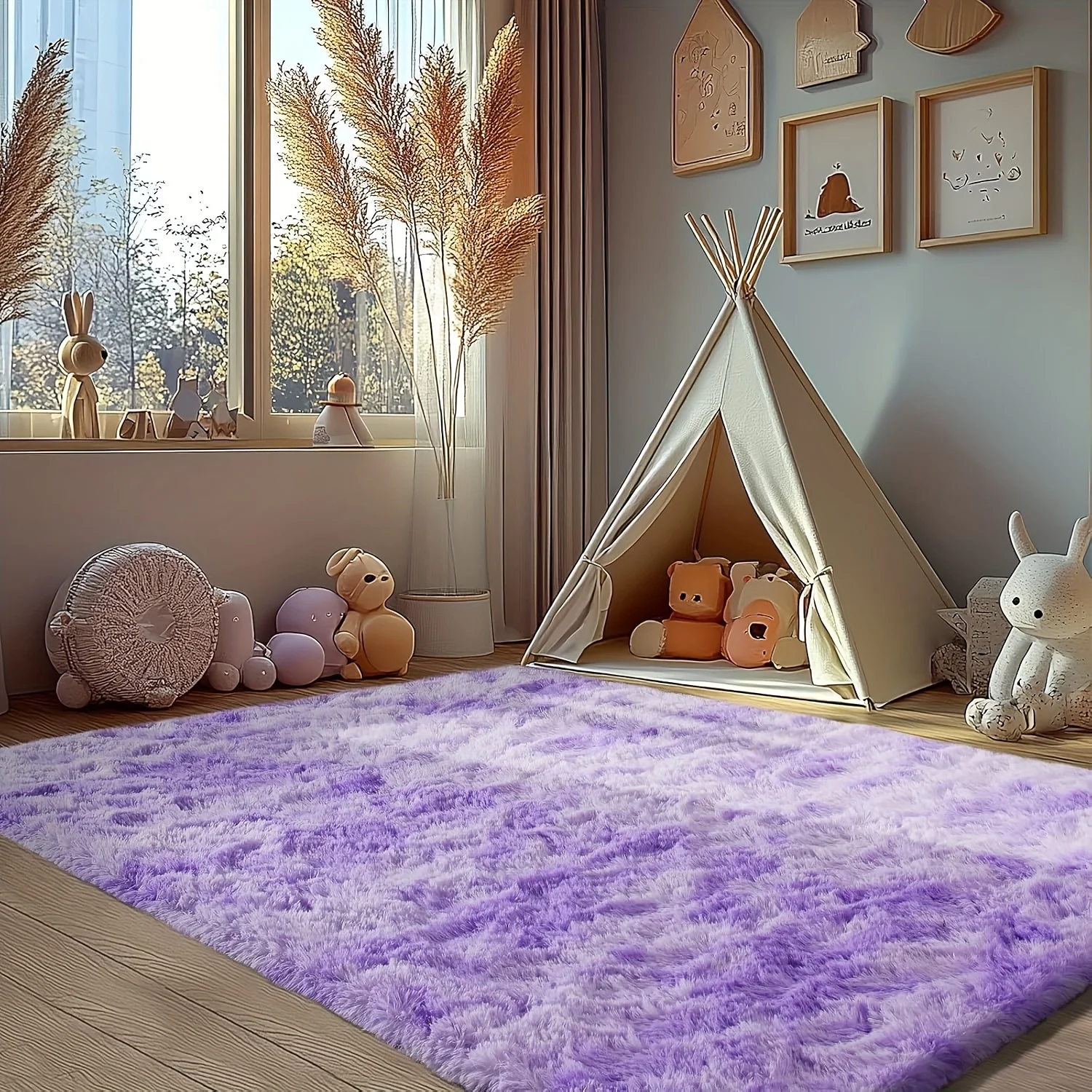 VIKAMA-alfombra morada de sueñ - Baby Nursery Rug reseña y precio