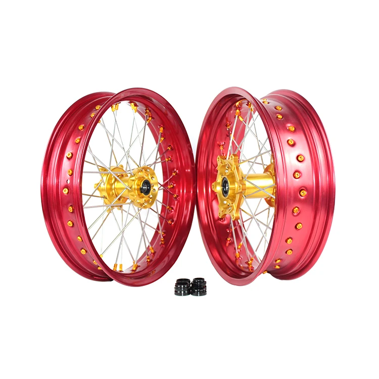 Motorcycle 16/17 Inch Aluminum Alloy 7116-T6 Motorcycle Full Set Super Motard Wheels for Honda CR250 CRF450R