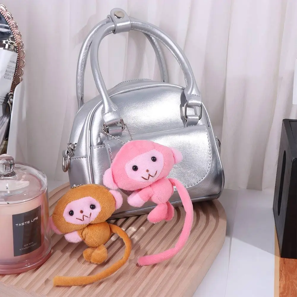 Bag Accessories Long Tailed Monkey Key Chain Bag Charm PP Cotton Monkey Pendant Stuffed Animal Soft Monkey Backpack Pendant