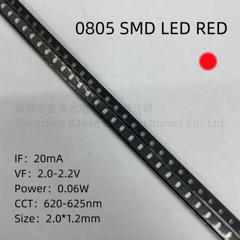 0805 SMD LED Red Yellow Green White Blue Orange Pink Ice Blue 2010 light emitting diode 100pcs/lot