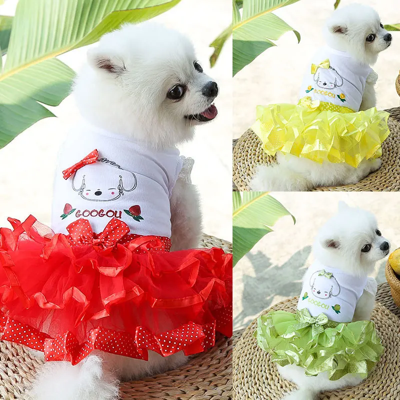 

Thin Puppy Princess Skirt Cute Pet Dog Dress for Small Dogs Summer Dog Clothes Chihuahua York Clothing Pet Supplies