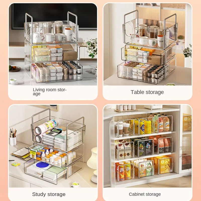 ligh Appearance Desktop Storage Box 2023 Living Room Kitchen Snacks Cosmetics Stationery Sundry Organizer Basket