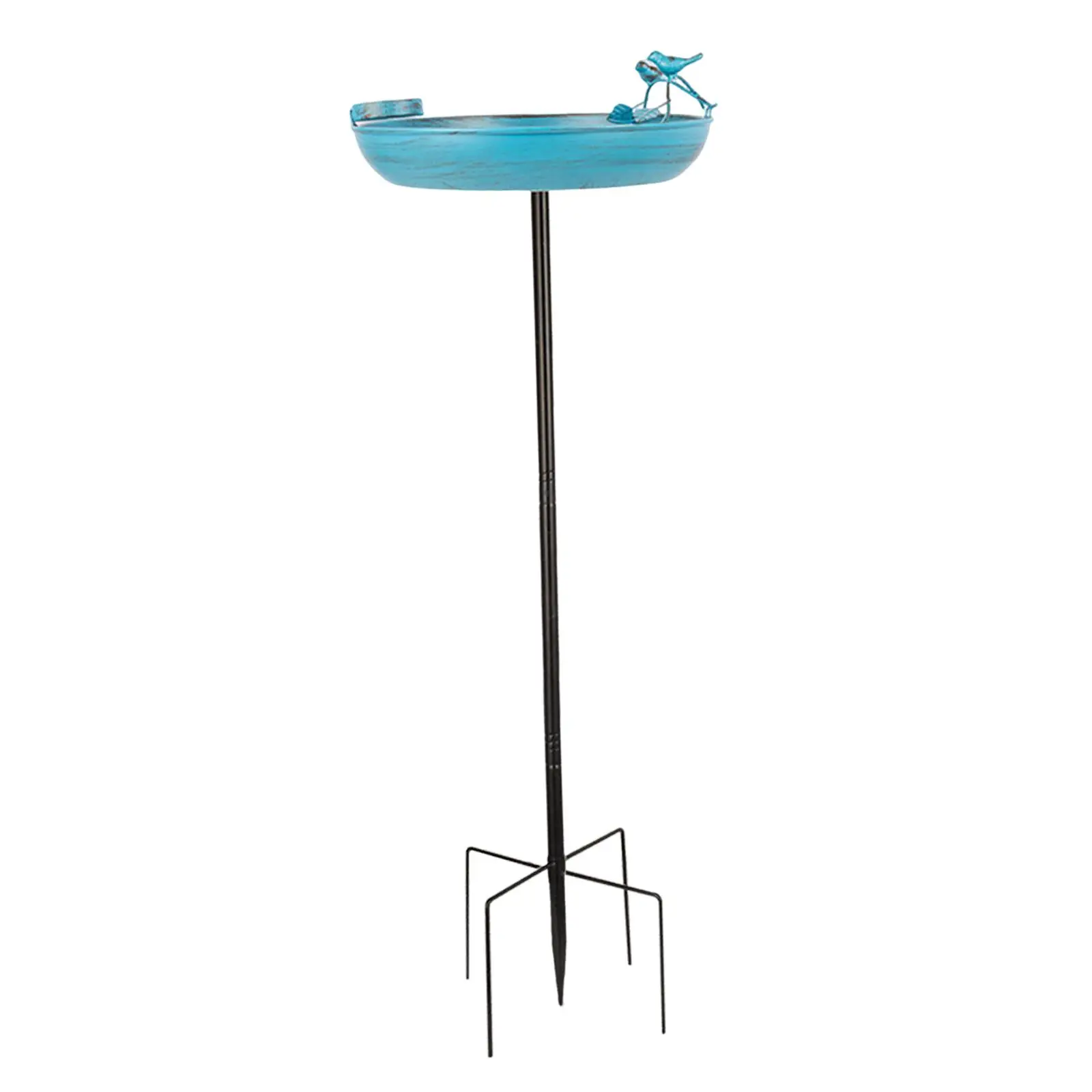 Outdoor Iron Art Birdbath Bird Feeder Bowl Multipurpose Strong Load Bearing Heavy Duty for Backyard 33cmx94cm Easily Install