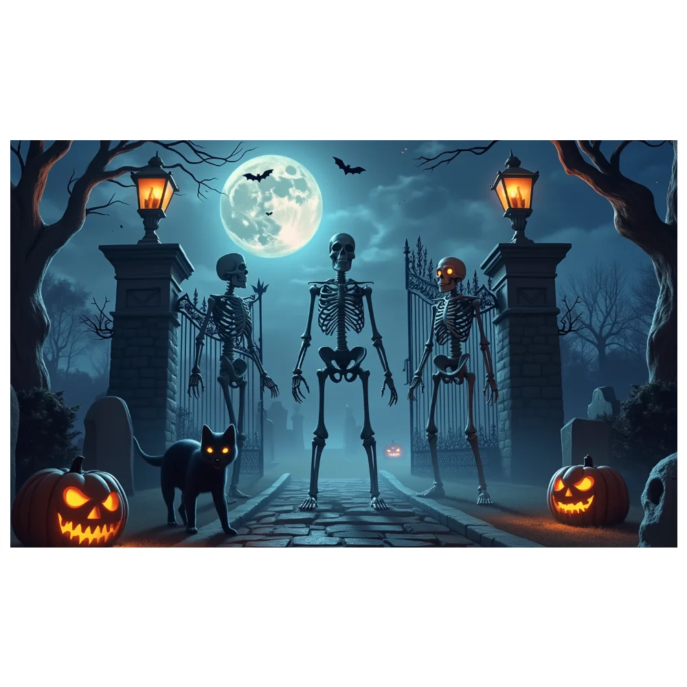Banner spettrale Eerie Atmosfera Banner per il tempo notturno Jack O Banner lanterna Elementi spettrali per la decorazione del giardino Celebrazione spettrale