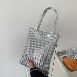 Full Rhinestone Delicate Handbag Fashion Shiny Gold Party Dinner Bag Shoulder Bag Elegant Silver Women'S Phone Money Purse