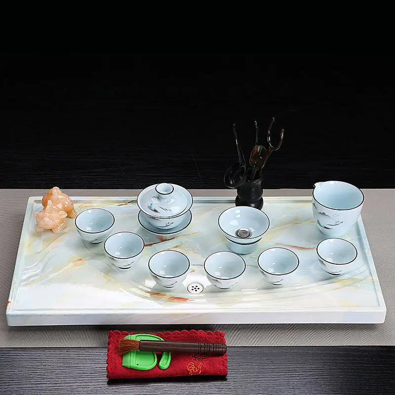 

Rectangle Luxury Tea Tray Office Pot Valet Chinese Kitchen Living Room Hospitality Tea Tray Tableware Bandejas Home Products