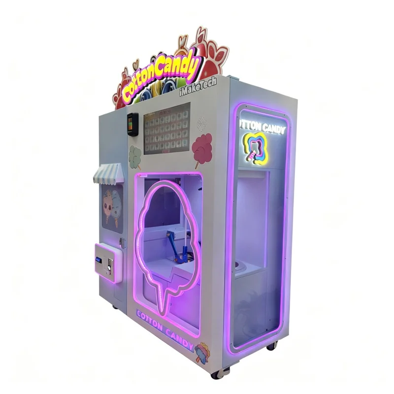 Intelligent Commercial Cotton Candy Vending Robot Machine Automatic Scanning Code For Shopping Malls Unmanned Cinemas Amusement