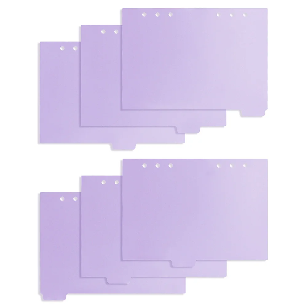 

6pcs Notebook Refill Dividers Pp Loose-Leaf Page Markers For Binder Notepad Organizers A4 Index Tabs Plastic Divider Set