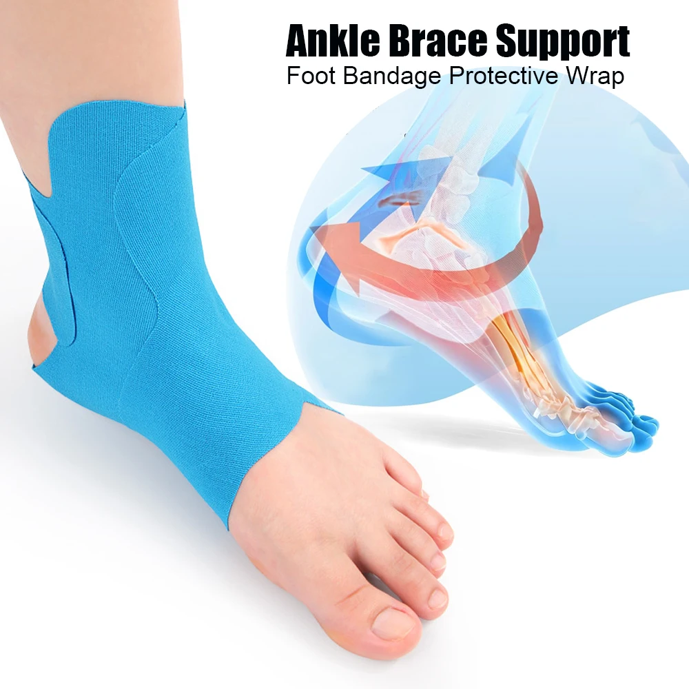 Kinesiology Ankle Tape Brace Support Compression Sleeve Elastic Foot Bandage Protective Wrap Sports Foot Guard Protector