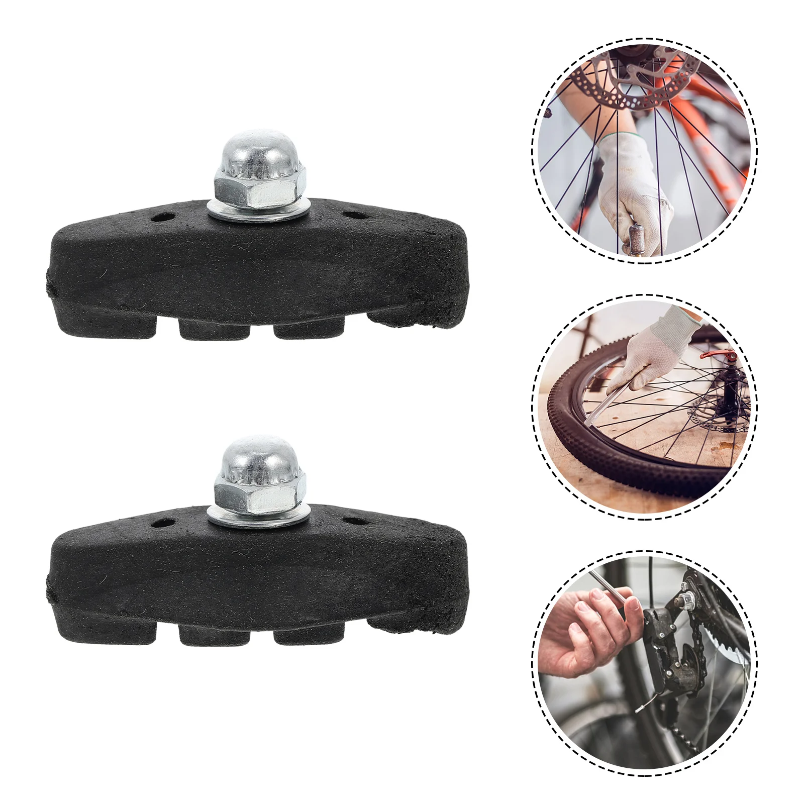 

10 set Bike Brake Pads Drainage Tank Design For Wet Road Dual Compound Structure Angled Grooves Dirt Mud Moisture Resistance