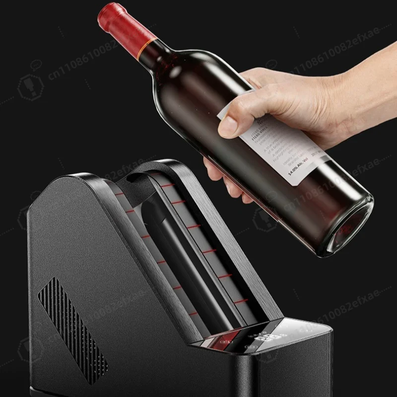 Smart Electric Wine Chiller Single Bottle Portable Wine Cooler for Home Bar Party, Fast Cooling Ice Bucket for Red White Wine