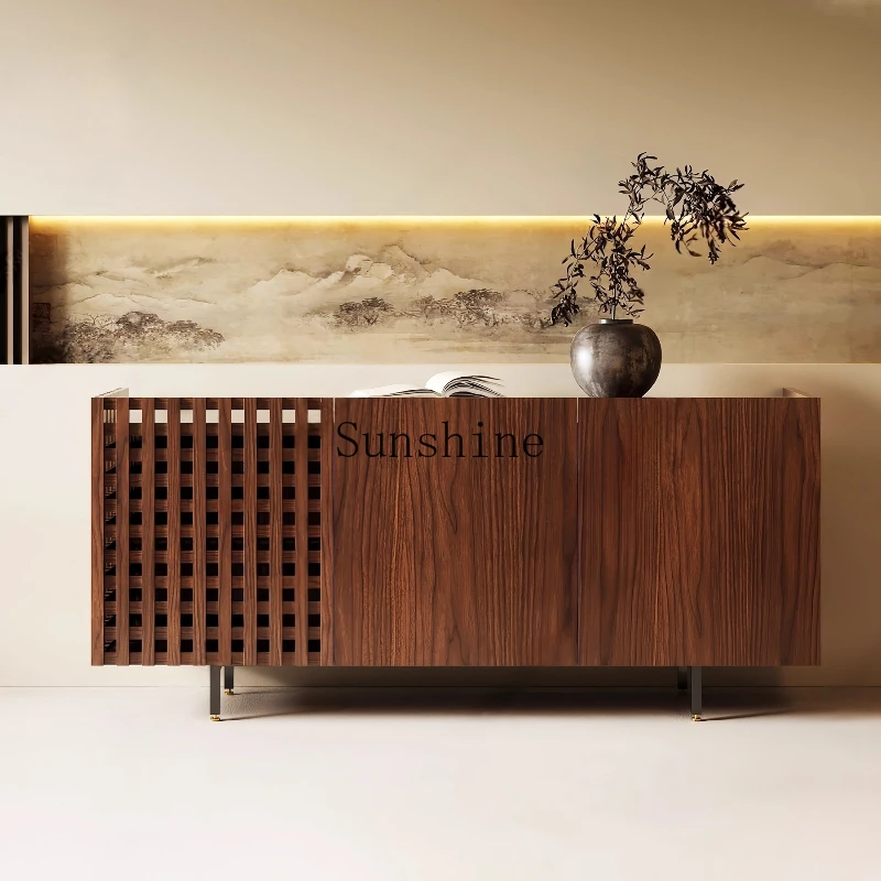 

New Chinese style antique style dining side cabinet decorated against the wall storage retro homestay living room display