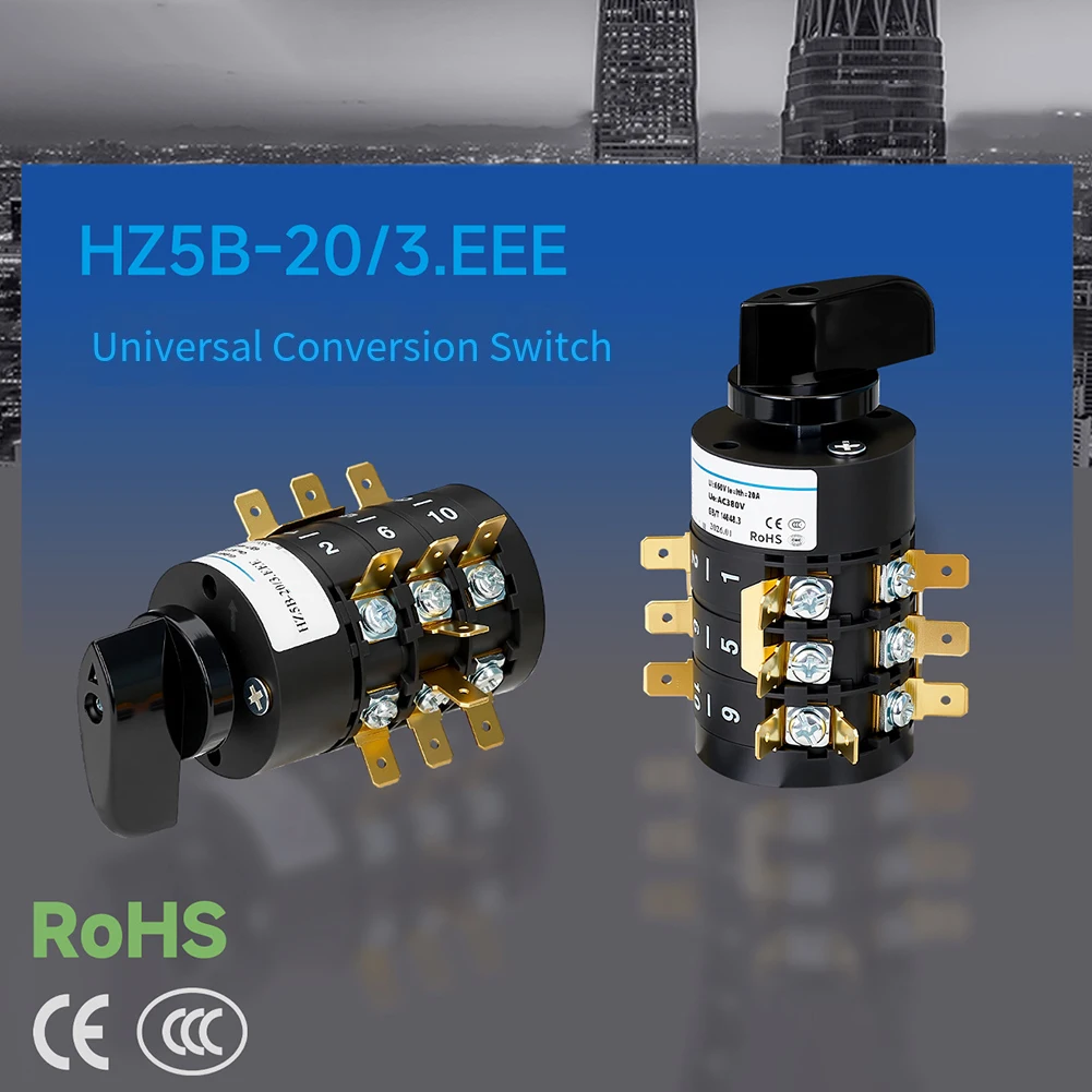 Changeover Control 5-Position Rotary For Automation Equipment Color As Show Relay Short-time Withstand 240A 1s
