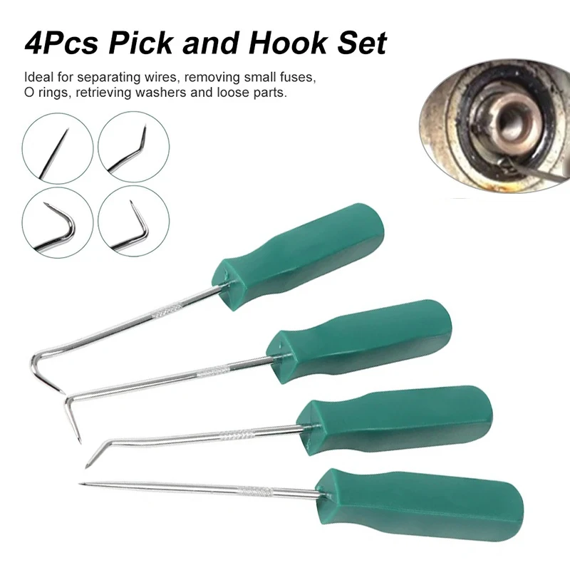 

4Pcs O-Ring Seal Gasket Puller Remover Pick Hooks Car Repair Disassembly Tools 140 Mm Car Auto Vehicle Oil Seal Screwdrivers Set