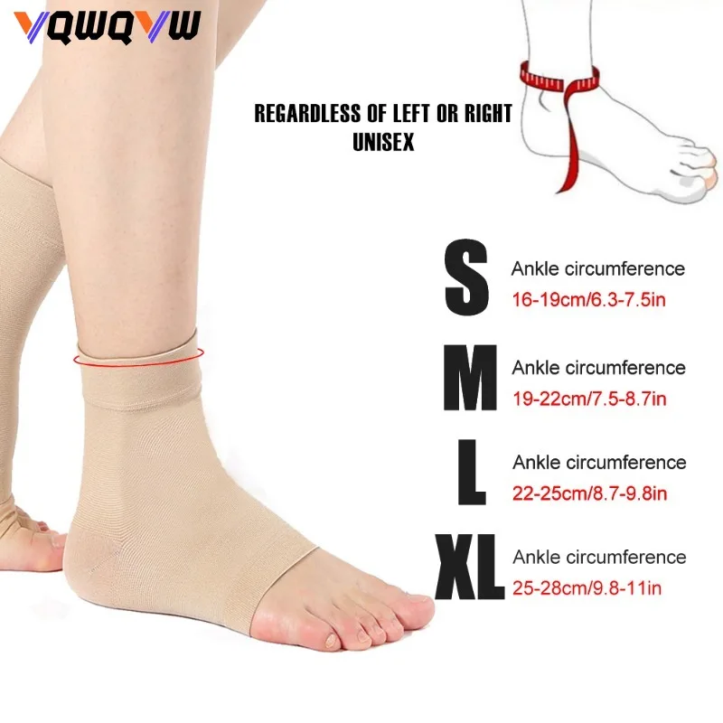 1Pair Ankle Compression Sleeve Socks for Women Men 30-40 mmHg Compression Ankle Support Brace Open Toe Socks for Relief