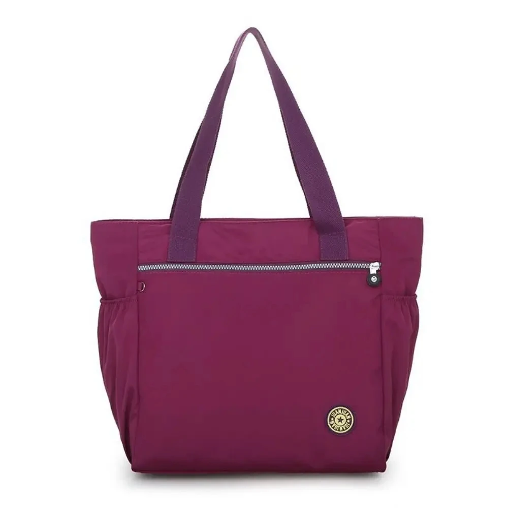 Super große Tasche! Einfarbige Frauen Einkaufstasche Mode große Kapazität Handtasche Umhängetasche Nylon Damen Geldbörse Tasche Einkaufstasche – Detail 4