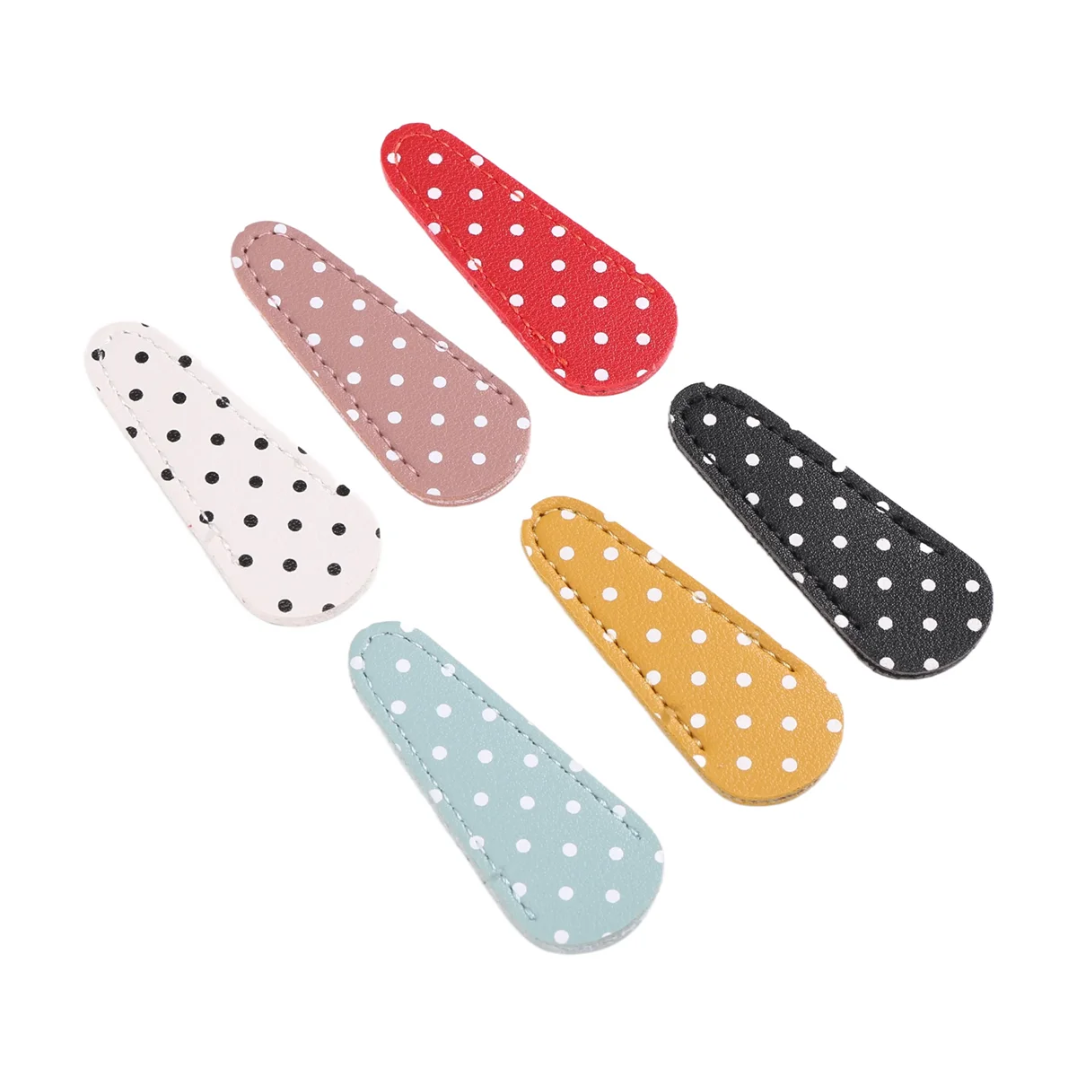 6 piezas de tijeras de bordado, funda protectora para tijeras de lunares, funda de cuero para protección de tijeras