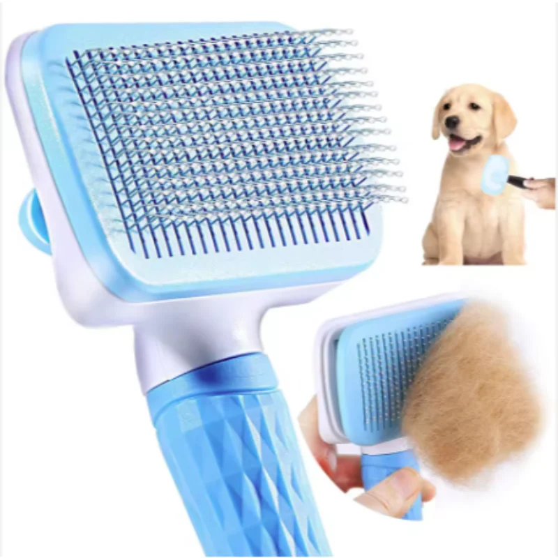 Pet Hair Remover Comb One Click Self Cleaning Brush for Dogs Cats Grooming Tool Effectively Remove Loose Floating Fur Shedding