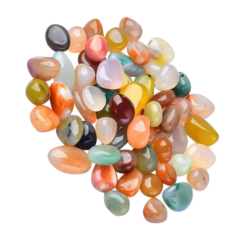 Polished Irregular Natural Stones 1-2Cm Multicolor Tumbled Pebbles for Indoor Outdoor Decor Flowerpot Aquarium Jar Fillers