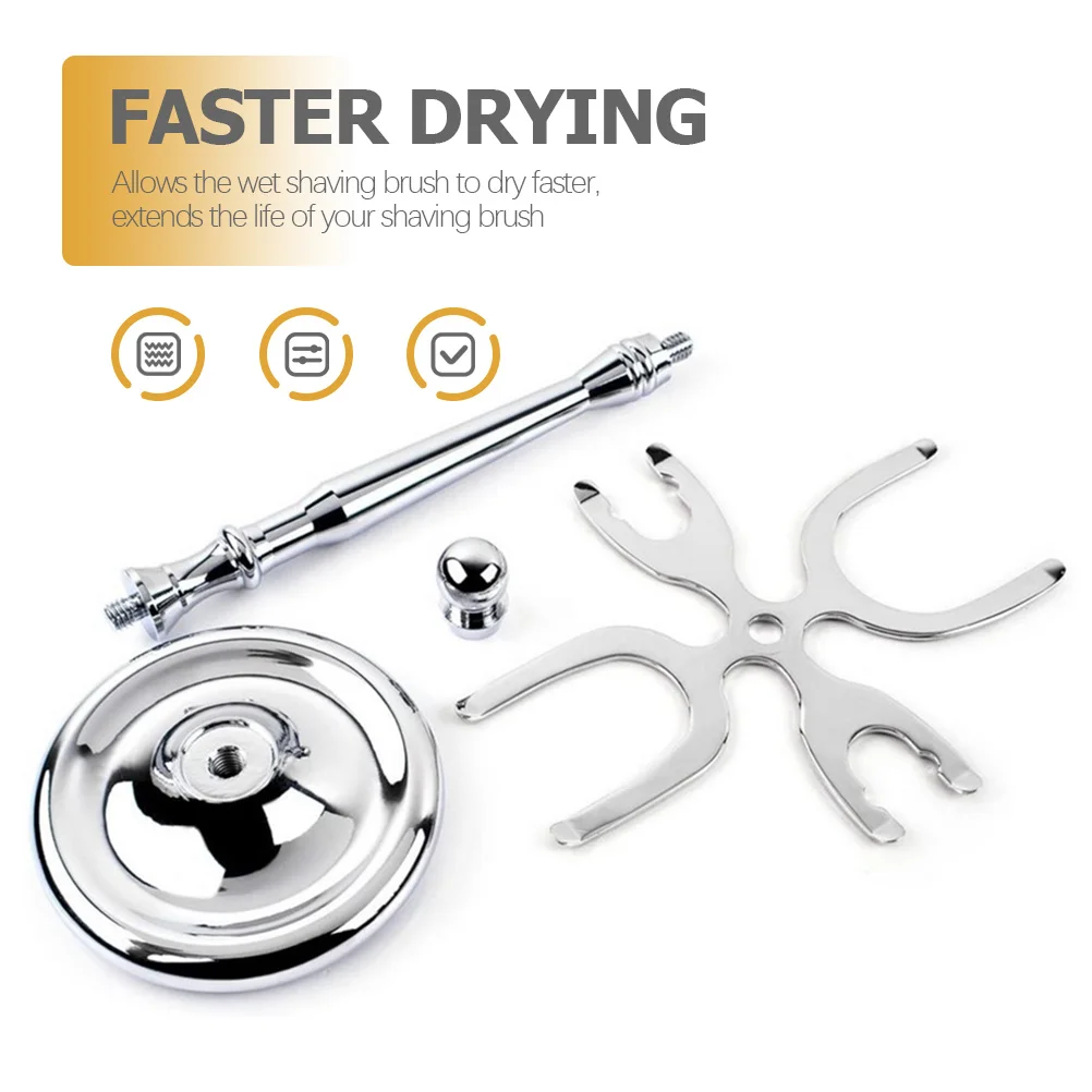 Shaving Brush Holder Razor Stand Organizer for Men Bathroom Storage Compact Design Rustproof Metal Rack for Razor and Brush