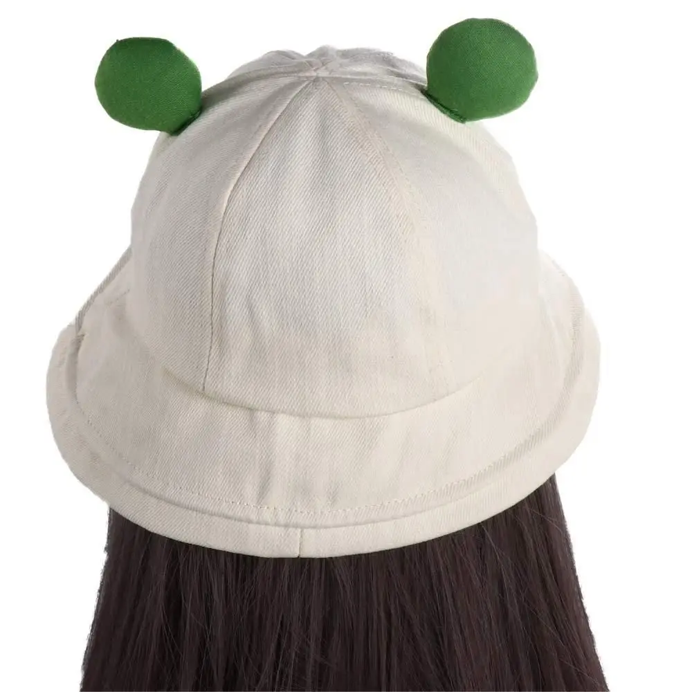 Fashion Big Brim Frog Fisherman Hat Breathable Cotton Fabric Women Bucket Hat Sun Protection Funny Cute Sun Visor Hat Summer