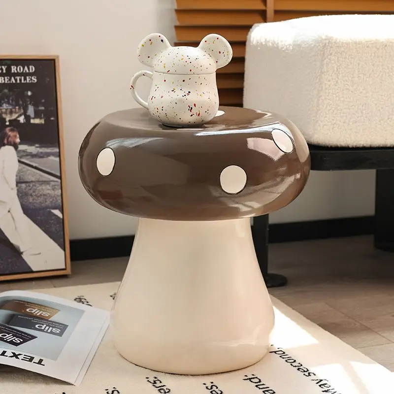 Modern Simple Mushroom Cartoon Shape Stool Floor Decoration Gift Home Bedroom Living Room Shoes Replace Stool Ottomans Furniture