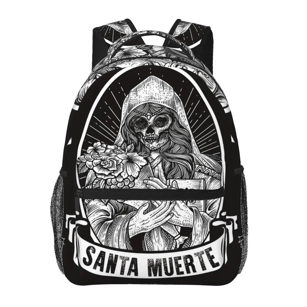 Santa Muerte Spanish Backpacks Boys Girls Bookbag Students School Bags Cartoon Kids Rucksack Shoulder Bag Large Capacity