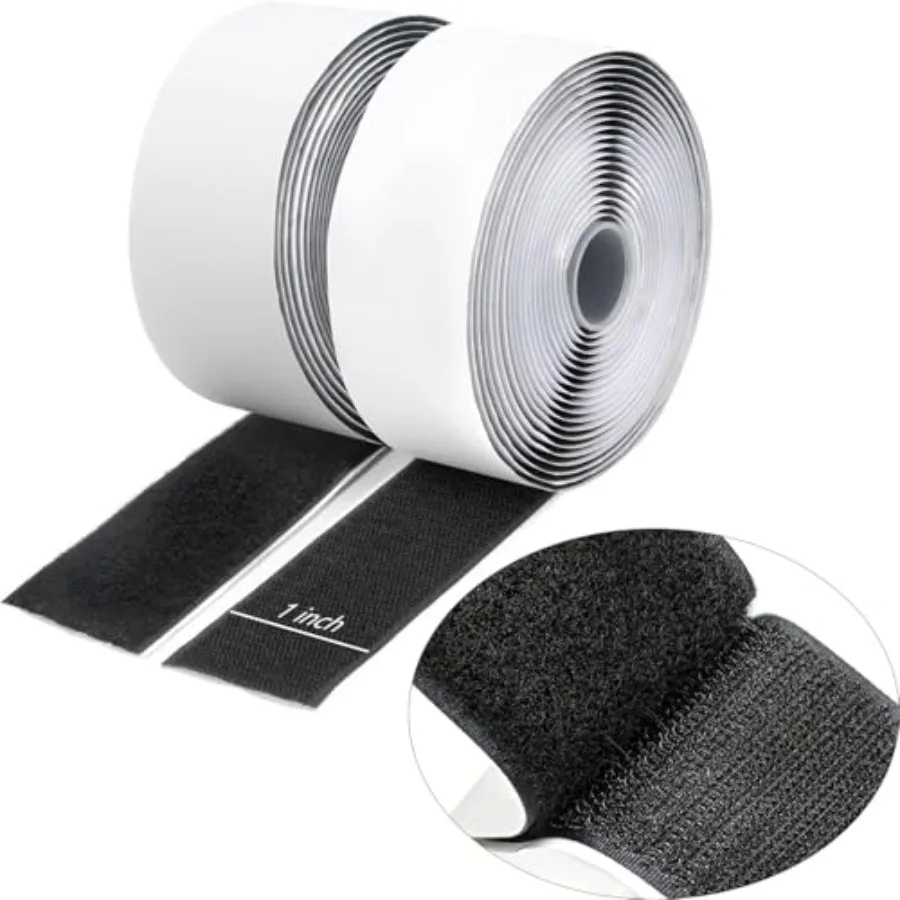

Strong Sticky Heavy Duty Hook and Loop Interlocking Tape Strips with Adhesive Black