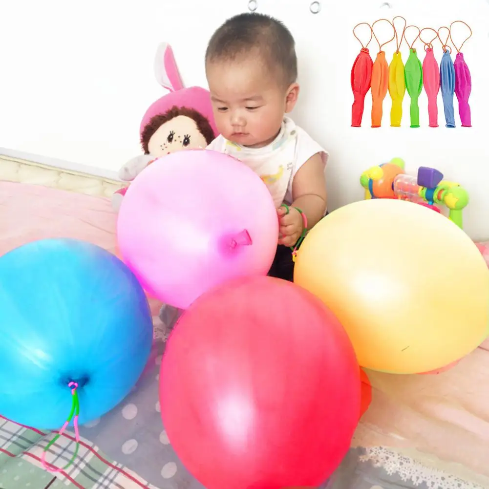 50Pcs Punch Balloon with Rubber Band Training Assorted Color Latex Bounce Balloon decoración hogar