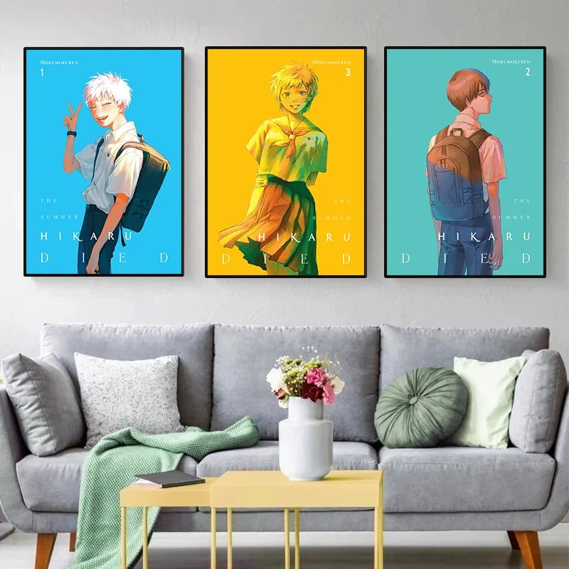 Animation The Summer H-Hikaru Died Poster Modern Comic Reasoning Anime HD Canvas Painting Wall Art for Living Room Home Decor