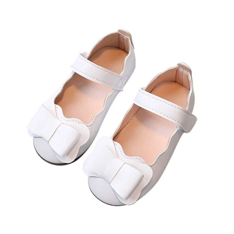 Primavera estate bambini ragazze scarpe in pelle Casual carino elegante Retro Bowknot Design fondo morbido scarpe da principessa antiscivolo