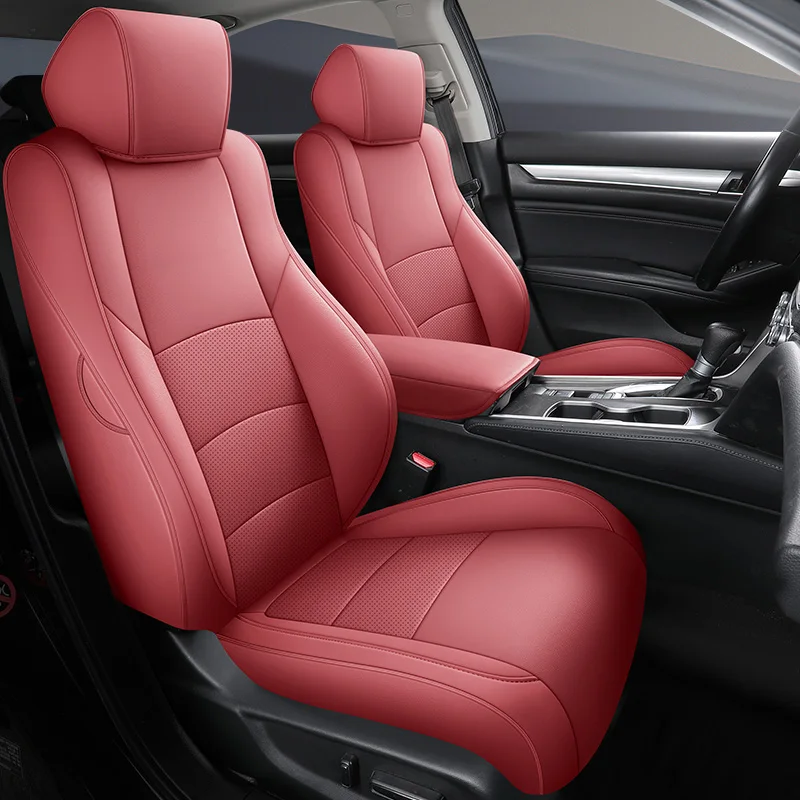 Custom Car Seat Covers Full Set For Honda Accord 2018-2022 10th generation Waterproof Leather Cushion Seat Protective Cover