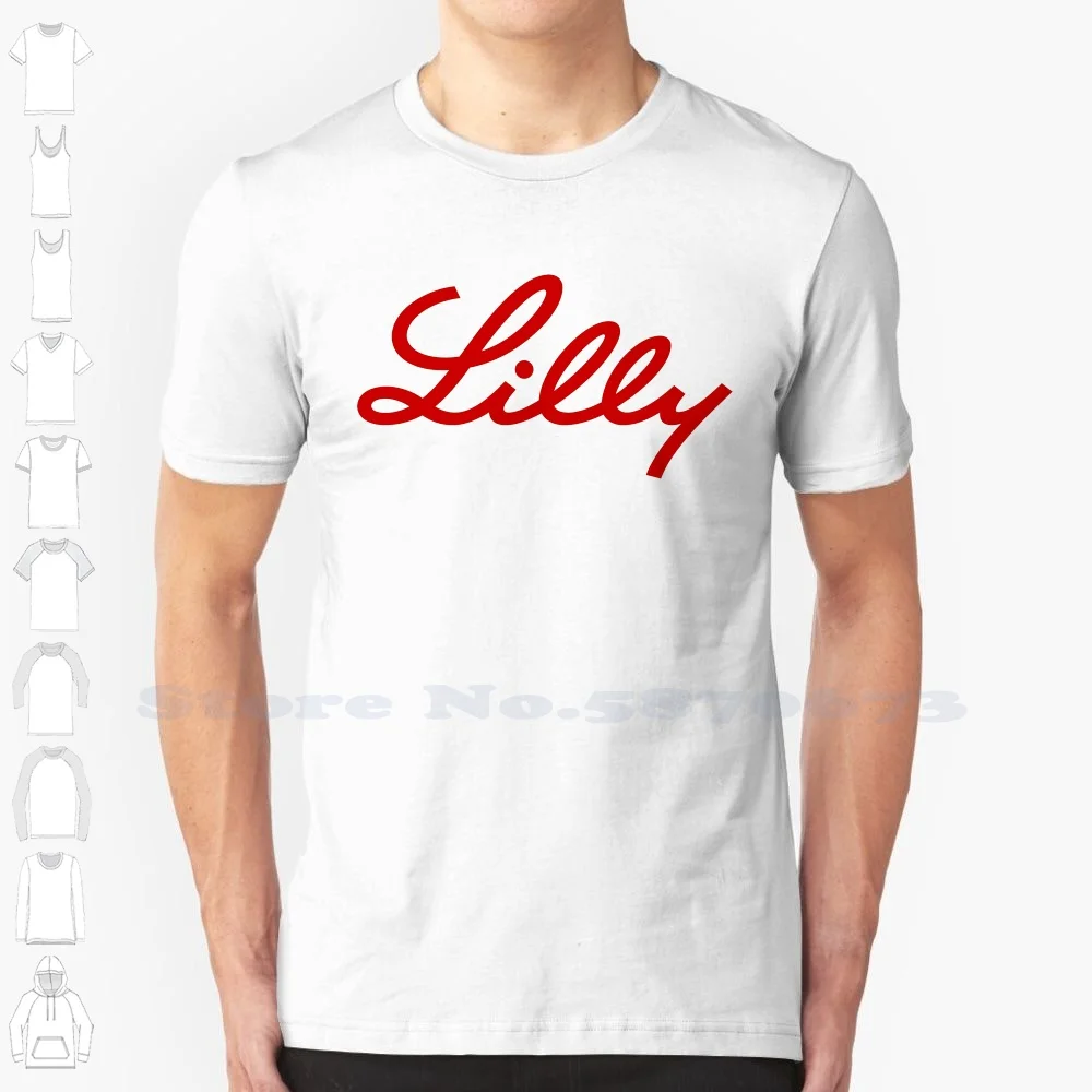 Lilly Logo Casual Streetwear Print Logo T-shirt Graphic 100% Cotton Tee