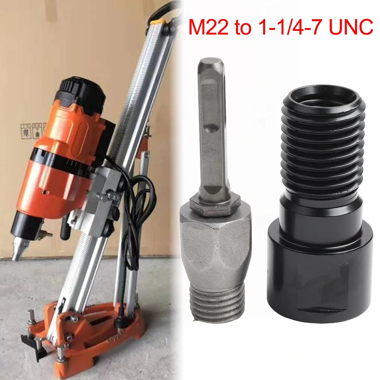 For Drill Thread Adapter M22 to 1 1/4 7 with Conversion Head Chrome Material for Enhanced For Drilling Efficiency and Safety